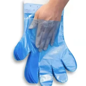 Food Grade Disposable AB CUFF HDPE Gloves with Hanging Hole Waterproof Oil Resistant for Kitchen Takeout Use Cleaning