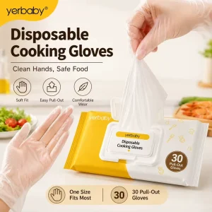 Food Grade Disposable PVC Cooking Gloves Oil Proof Puncture Resistant Pull Out Box Kitchen Food Contact Gloves