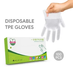 Food Grade Disposable TPE Gloves Powder Free 100pcs Thickened Transparent Cleaning Gloves for Kitchen