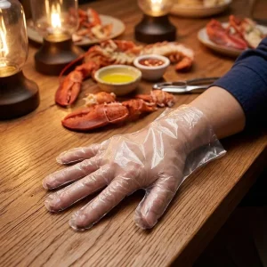 Food Grade HDPE Gloves Disposable Plastic Gloves for Catering Restaurant and Bakery Use
