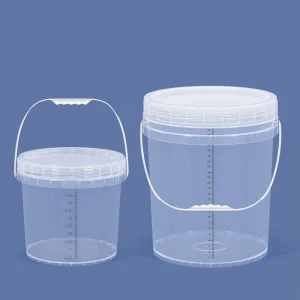 Food Grade PP Screw Lid Plastic Bucket with Scale Line and Handle for Flour Grain and Oat Kitchen Storage