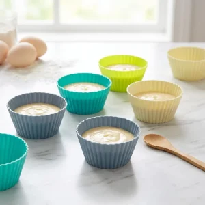 Food-Grade Silicone Cupcake Mold Flexible Stackable Reusable