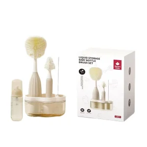 Food Grade Silicone Liquid Storage Bottle Brush Set Multifunctional Baby Bottle Cleaning Brush Kit