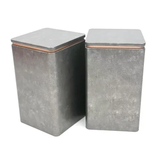 Food-Grade Square Tinplate Storage Can with Lift-Off Lid Matte Finish for Tea Coffee Beans and Dry Goods