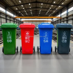 Foot Pedal 120L 240L Eco Friendly Outdoor Trash Can with Wheels Plastic Waste Bins
