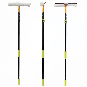 For 18FT Telescopic Window Cleaning Kit Aluminum Handle PVA Squeegee Eco Friendly Glass Cleaning Tools Adjustable Window