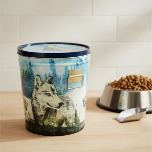 For Dogs Cats Foods OEM Customized Traditional Design Portable Off set CMYK Color Printing Big Size Tinplate Bucket 6.5 Bucket