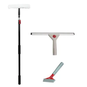 For Telescopic Aluminum Alloy Window Squeegee Cleaning Tool Kit Flip Cam Lock Lightweight 3-Piece Set for Aluminium Poles