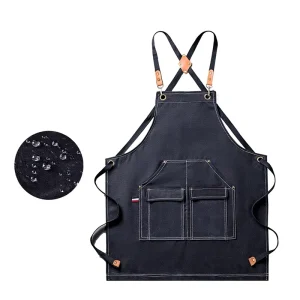 For Thickened Waterproof Canvas Sleeveless Apron for Barbecue Kitchen Painting Hairdressing Gardener Carpentry Work