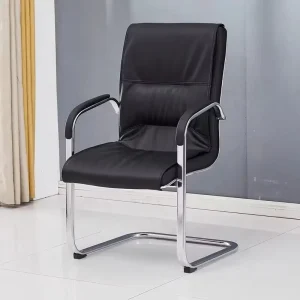 Foshan Factory Black Leather Swivel Conference Office Chair with Wheels