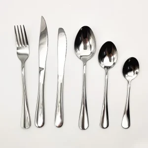 Free Combination Silver Stainless Steel Dishwasher Safe Party Dinnerware Tableware Cutlery Set Flatware