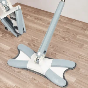 Free Hand 360 Spin Stainless Steel Butterfly Mop with Telescopic Handle Eco Friendly Factory Direct Sale Household Cleaning Mop