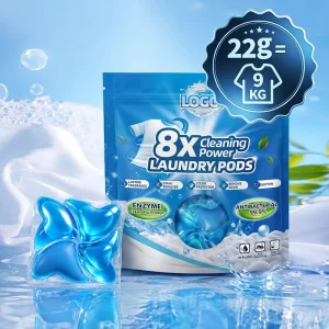 Free Sample 22g Heavy Duty Luxury Scent High Concentrated 8X Cleaning Power Anti Bacterial Laundry Detergent Pods for Home Hotel
