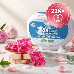Free Sample 22g Luxury Apparel Laundry Pods Disposable OEM Private Label 8X Enzyme Ecoli Candida Removal Fast Dissolving