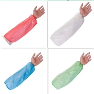 Free Sample Disposable Waterproof Oversleeve Cubremangas Desechables Oil proof Odorless PE Arm Cover Plastic Sleeve Cover