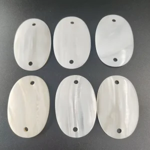 Freshwater River Shell Oval Polished Pendant Earring Jewelry Craft Bikini Accessories