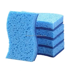 Friendly Wood Pulp Cotton Scrubbing Dishwashing Sponge for Kitchen Cleaning