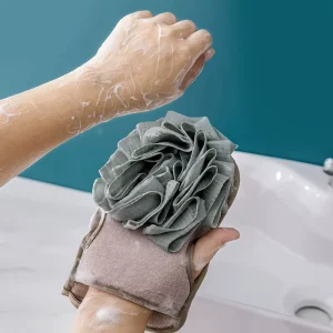 Frosted Polyester Cotton Double sided Exfoliating Bathing Gloves for Adults Household Use