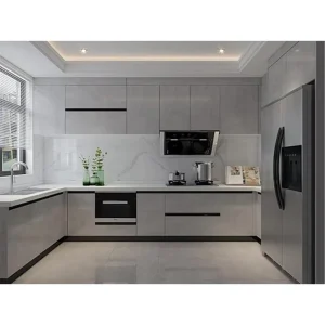Full Modern Kitchen Cabinet Set for Commercial Use PVC Cabinet
