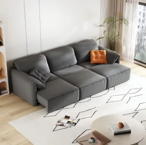 G09 Velvet Down-Filled Electric Sliding Sofa Bed