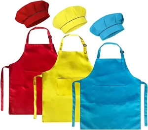 GG07 Waterproof Kitchen Apron Adjustable Children Painting Cotton Cooking Kids Apron Customized Kids Chef Hat and Apron