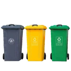 Galvanized Outdoor Wheel Trash Can 360L 240L 180L 120L 100L Capacity Waste Bins