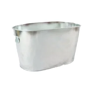 Galvanized Tin Metal Ice Bucket Colorful Party Tubs Bucket with Iron Handles for Beer and Beverage with Branded Logo
