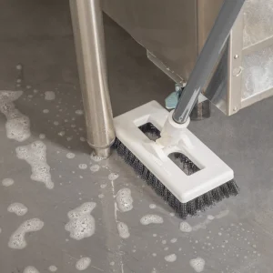 Garden Floor Cleaning Push Brush with Bristle and PET Broom Head Plastic Handle and Dustpan for Outdoor and Indoor Use