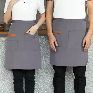 Garden Housekeeping Durable Cotton European Style Cooking Bib Apron Sleeveless Uniform Black