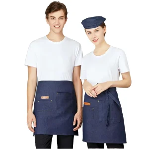 Garden Housekeeping Washed Grill Barbecue Barbershop Salon Fashionable Eco Friendly Bib Apron Cotton Cleaning Black Sleeveless