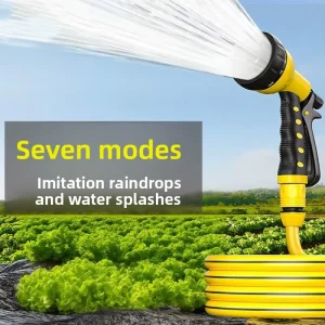 Garden Plastic Car Wash Water Gun with Magic Telescoping Hose Seven Function High Pressure Spray Gun for Car Washing Watering