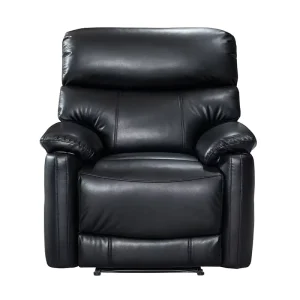 Genuine Leather Power Recliner Chair with Massage and Cup Holder