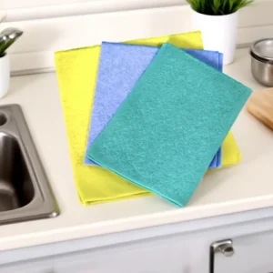 German style Reusable Absorbent 120g/m Rectangle Needle Punched Non woven Kitchen Cleaning Cloth