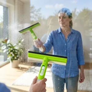 Glass Squeegee Rubber Wiper Car Window Cleaning Brush Spray Cleaner With Bottle Kitchen Bathroom Shower Window Squeegee