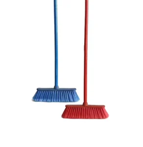 Good Quality Wooden Broomstick with PP PET Brush Head for Office Home Floors Household Plastics Broom Vassoura
