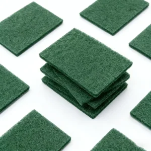 Green Non abrasive Polyester Sponge Kitchen Scrubber for Kitchen Cleaning