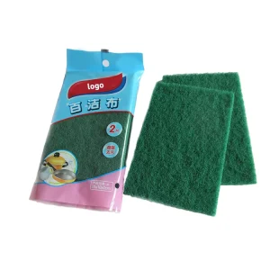 Green Nylon Abrasive Scouring Pad 10mm Thick Rectangle Kitchen Use Polishing Grinding Medium Hardness OEM