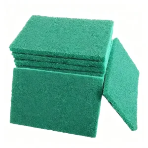 Green Rectangle Non woven Medium Hardness Abrasive Hand Pad Scouring Pad Duster Ped for Metal Polishing