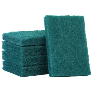 Green Sponge Scouring Pad 2cm Thick Abrasive Kitchen Cleaning Double-Sided Dishwashing Cloth