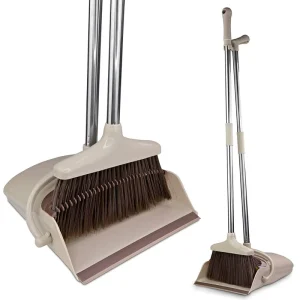 Greenwell Folding Windproof Broom and Dustpan Set With Long Handle