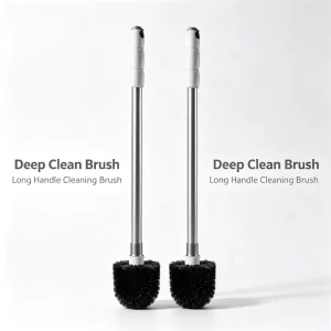 Grey Toilet Brush with PP Stainless Steel Handle PTE Nylon Bristles