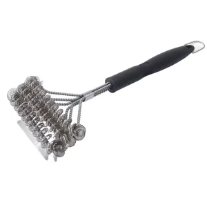 Grill Brush and Scraper BBQ Brush for Grill Safe Stainless Steel Woven Wire 3 in 1 Bristles Grill Cleaning Brush BBQ Accessories