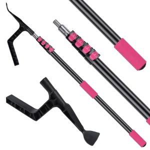 Gutter Cleaning Tool Aluminum Alloy Telescopic Pole PP Plastic Gutter Cleaner for Roof Indoor Outdoor Household