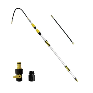 Gutter Cleaning Tools 3.6M Aluminum Gutter Cleaner Adjustable Water Flow Modes On Off Water Switch Black Yellow Reusable
