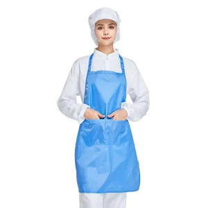 H 1131 AP PE Waterproof Oil-Resistant Sleeveless Workwear Apron Lightweight Machine Washable for Food Processing Bakery Beverage