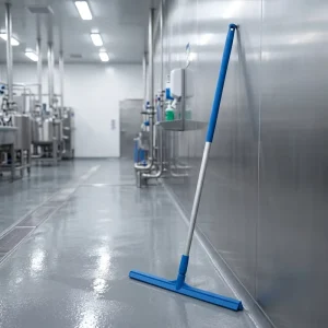 HACCP Color-Coded Food Grade Industrial Hygienic Single Bladed Silicone Floor Squeegee with Aluminum Handle
