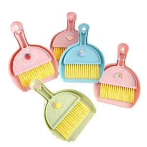 HCD23 Mini Desktop Broom Dustpan Set Sustainable Soft Nylon Bristles Plastic Hand Style for Home Car Bed Hair Keyboard Sweeping