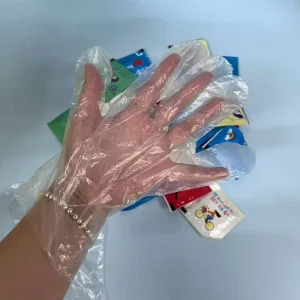HDPE Disposable Thin Smooth Household Gloves Clear Plastic Waterproof Design