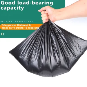 HDPE Plastic Heavy Duty Embossed Trash Bags with Heat Sealing Custom Logo Gusset for Packaging Garbage Storage