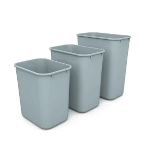 HDPE Plastic Open Top Waste Bins 13L Capacity Eco Friendly for Office Kitchen Outdoor Use